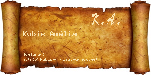 Kubis Amália névjegykártya