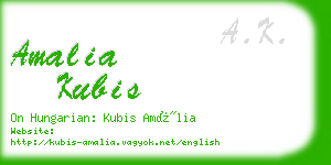 amalia kubis business card
